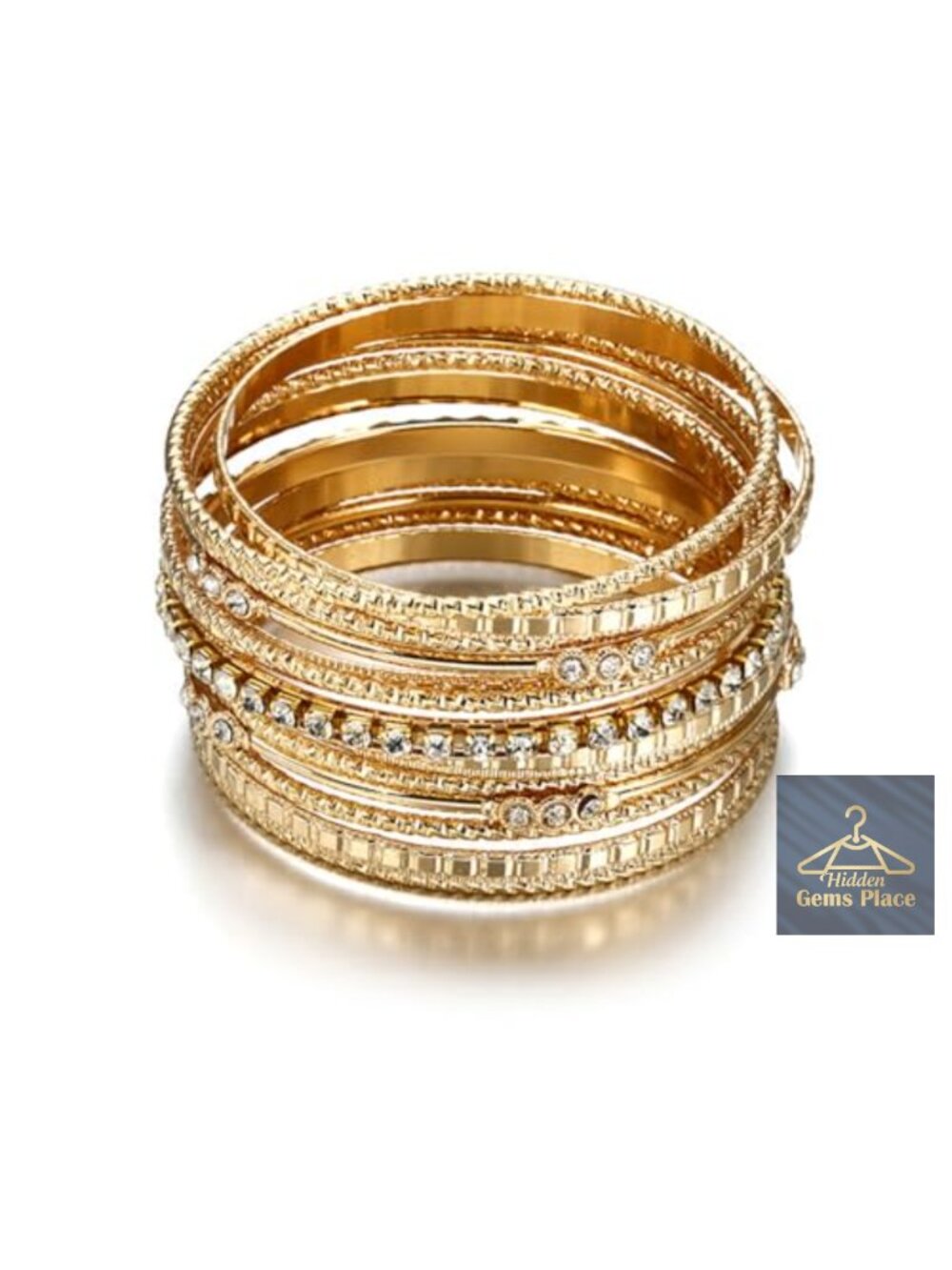 Chunky Indian Multi Bangle Bracelet Set Stackable Gold Plated Bracelets for